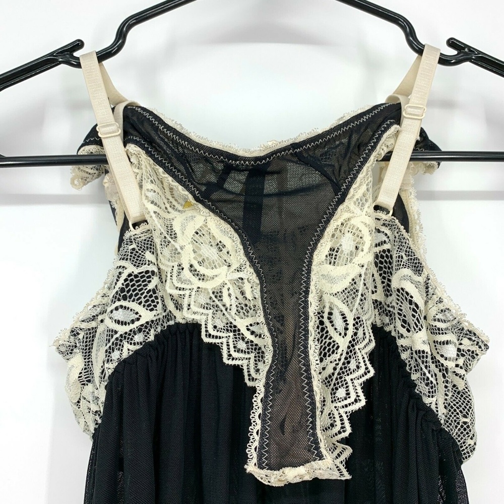 Tart Noir Lingerie Babydoll Chemise Womens Small Black Beige Lace Panties NWT - Picture 7 of 8
